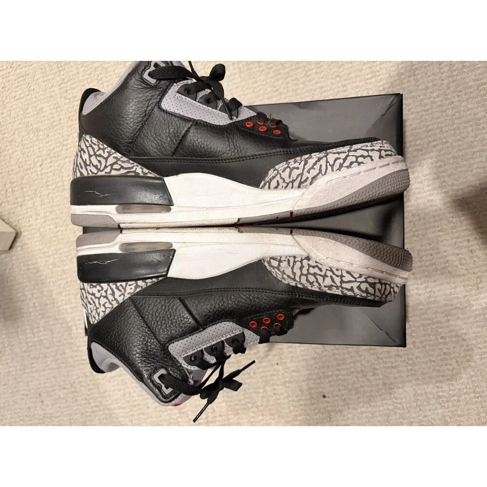 2018 Grail Nike Air Jordan 3 Retro OG Black Cement Leather w/ Box & Receipts 9.5